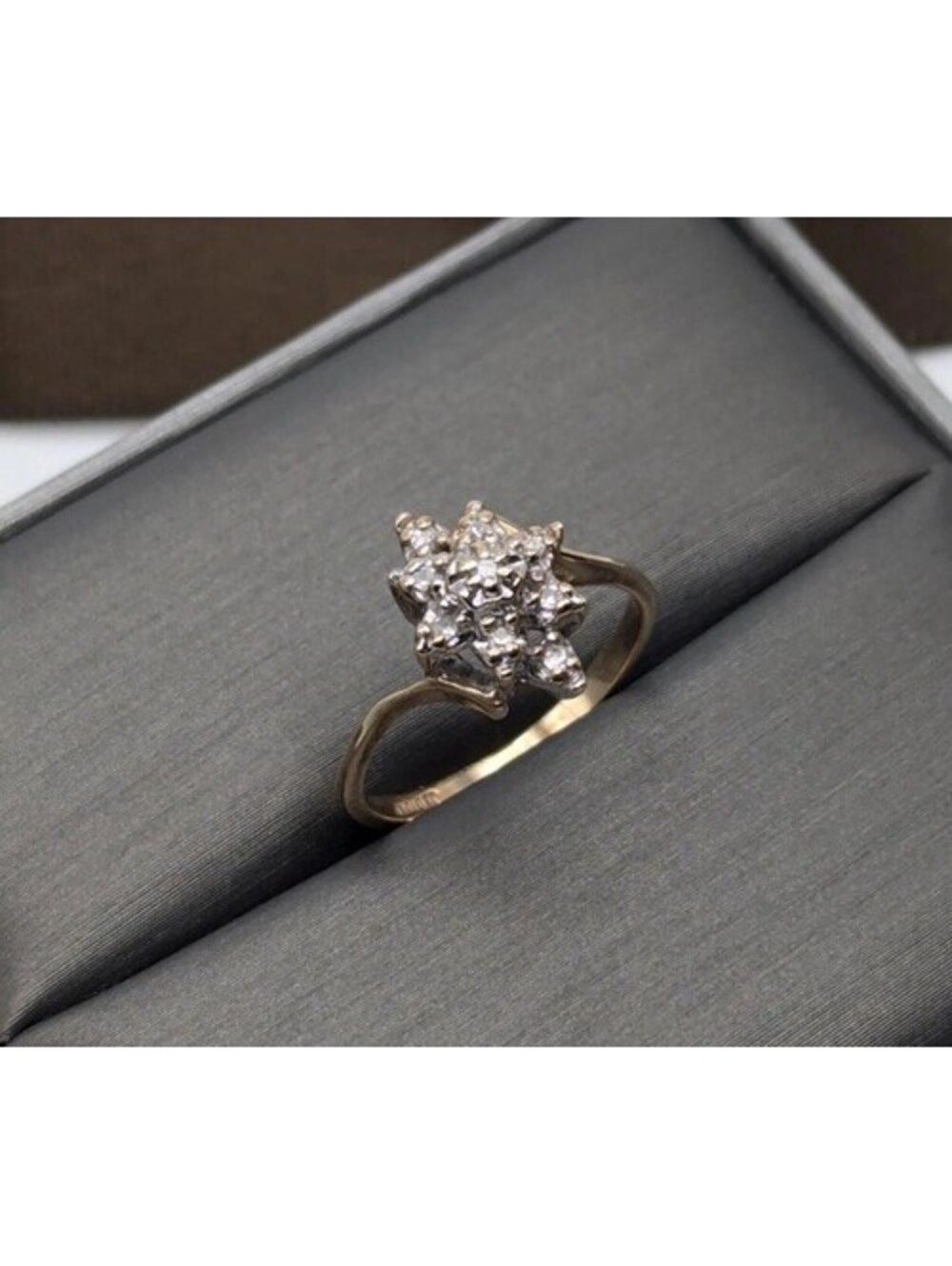 Joseph E DeMarco JED10K Plumb Yellow Gold Diamond Cluster Cocktail Ring! M387